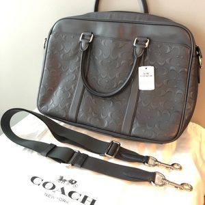 Coach Briefcase BLUE Leather Laptop Bag